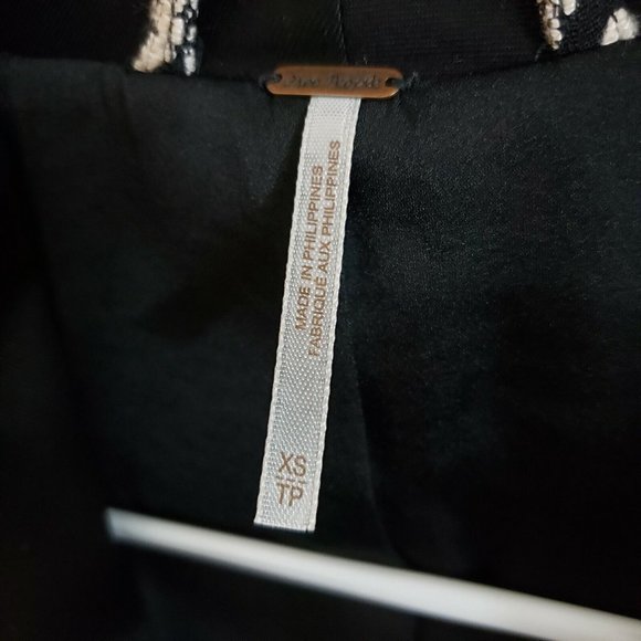 Free People Womens‎ Modern Blazer Sz XS Beige Black Single Button - Picture 6 of 6